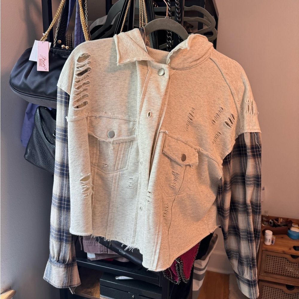 Light Jacket with Flannel Sleeves